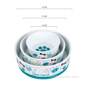 Ring Non-slip Design Fashion Printed Ceramic Dog Bowl